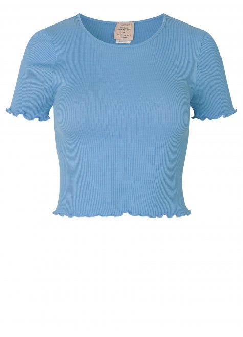 Barbara Kristoffersen Short Silk T Shirt Pastel Blue Collab X Barbara Rosemunde Copenhagen